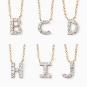 Stella & Dot Covet White Gold Diamond Initial “C” Necklace